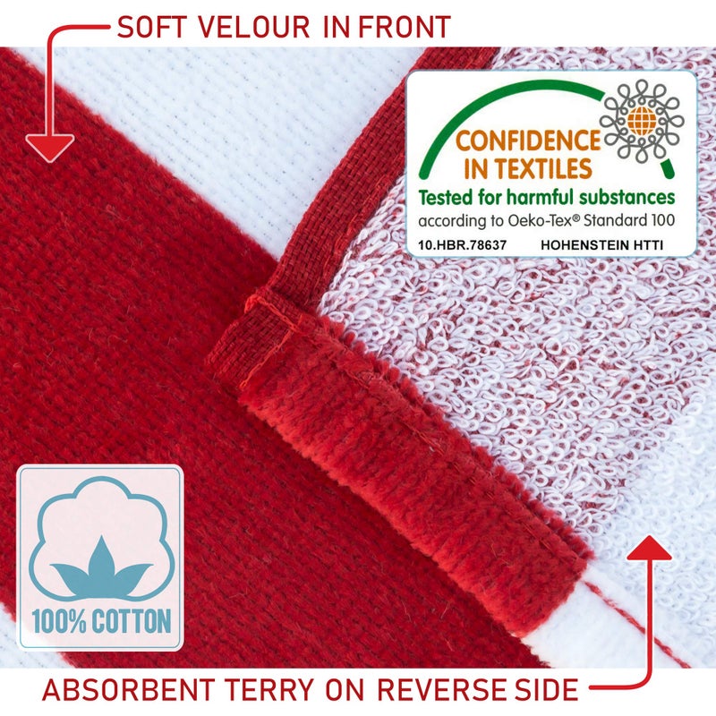 Softerry American Flag Beach Towel 30 x 60 inch (76 x 152 cm) USA Patriot 100% Cotton Velour Terry - Image 4